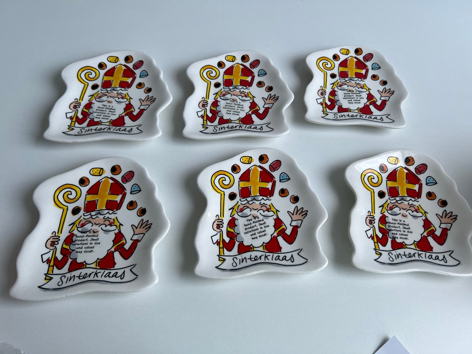 6x Nieuwe Blond Amsterdam Sinterklaas Petitfour Bordjes, Ophalen of Verzenden, Nieuw, Meerkleurig, Steen/keramiek