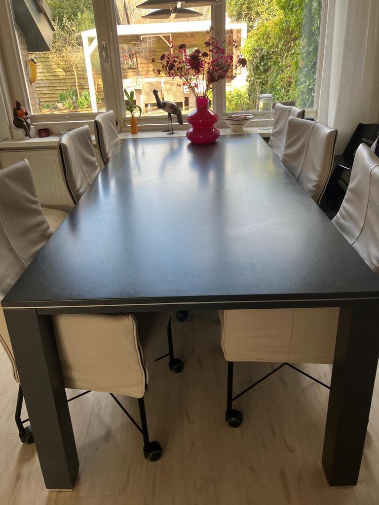 Eettafel 2,25 x 1,00, Huis en Inrichting, Tafels | Eettafels, 200 cm of meer, Zo goed als nieuw, Rechthoekig, 50 tot 100 cm