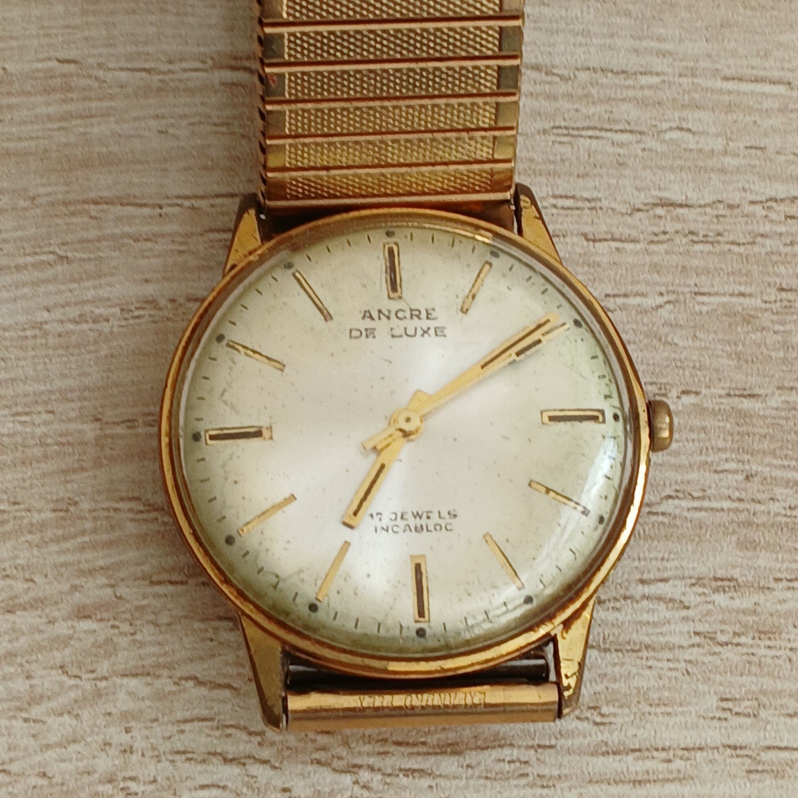 Ancre De Luxe Verguld Polshorloge., Sieraden, Tassen en Uiterlijk, Overige merken, Verguld, Goud, 1960 of later
