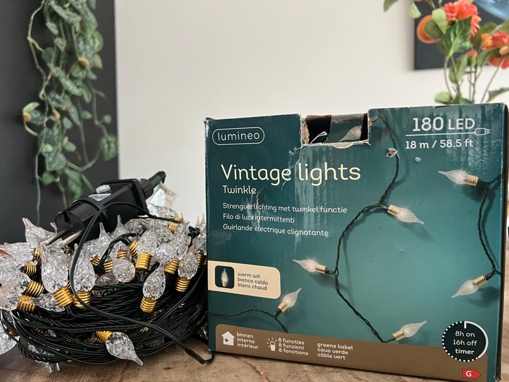 Lumineo Vintage Twinkle Lights - 180 LED Warm Wit, Ophalen, Nieuw