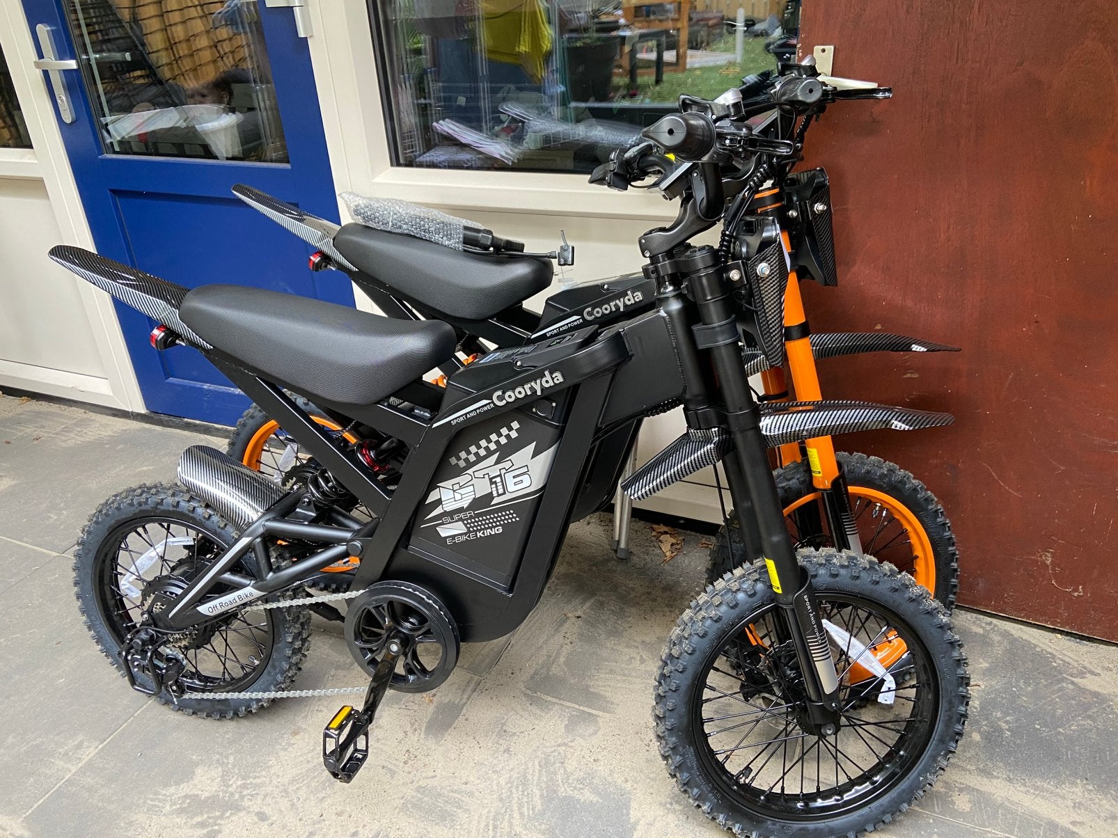 GT16 Zwart en oranje  - Elektrische Crossmotor voor Kinderen, Fietsen en Brommers, Ophalen, 16 tot 20 inch, Staal, Nieuw