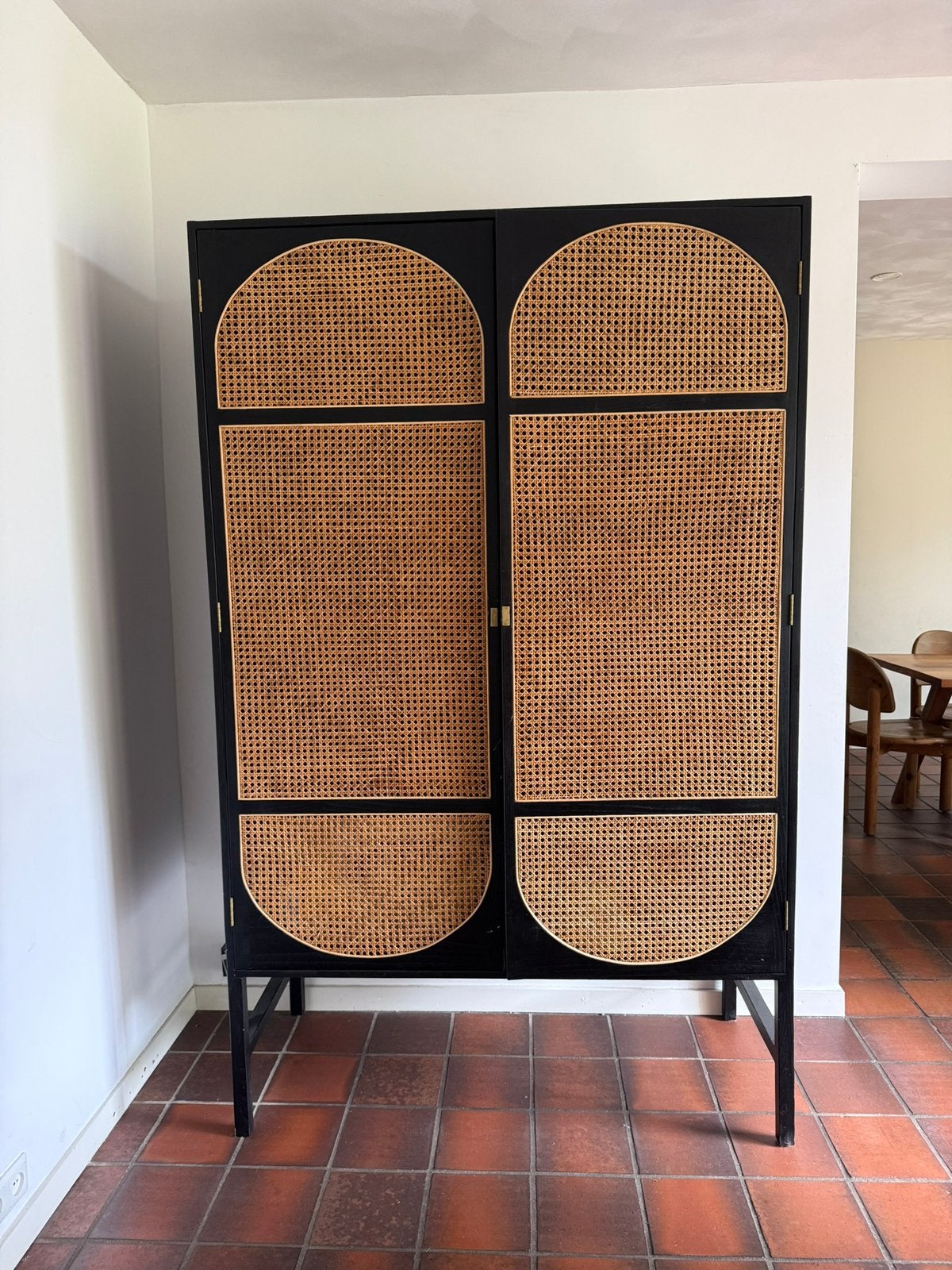 HKliving Kledingkast Retro webbing zwart, Ophalen, Gebruikt, 100 tot 150 cm, 150 tot 200 cm