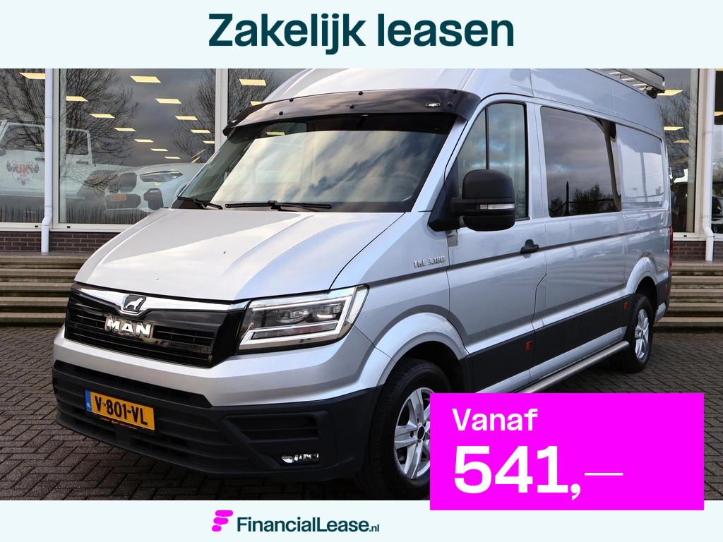 MAN TGE 2.0 TDI 177 PK AUT. DUBBEL CABINE + 3500 KG TREKHAAK, Stof, Euro 6, 4 cilinders, MAN