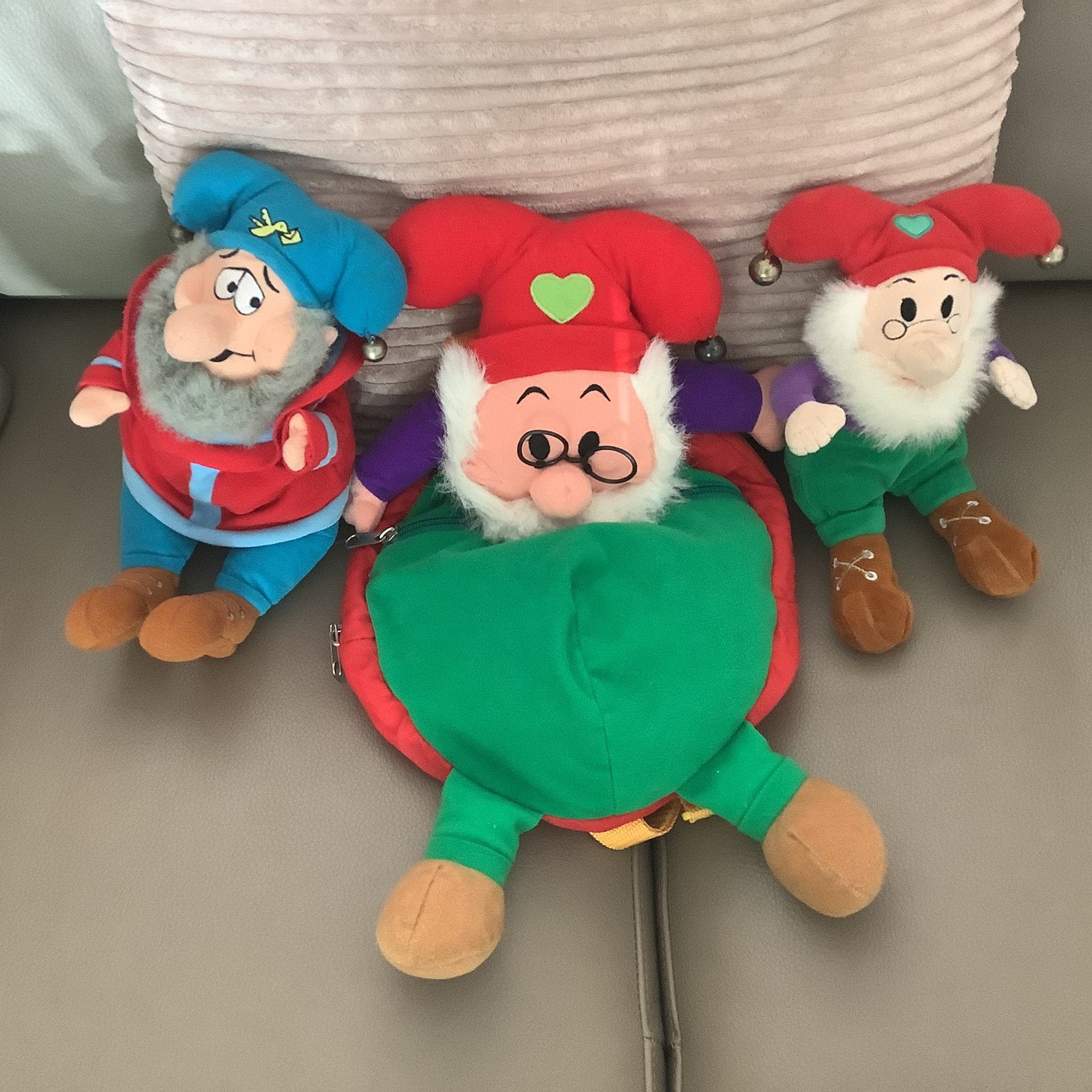 Kabouter Plop Rugtas en 2 knuffeltjes., Ophalen of Verzenden, Gebruikt, Overige typen