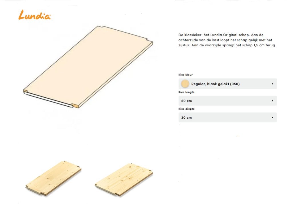 Lundia schap 50x30 blank gelakt in zeer nette staat, Ophalen of Verzenden, Gebruikt