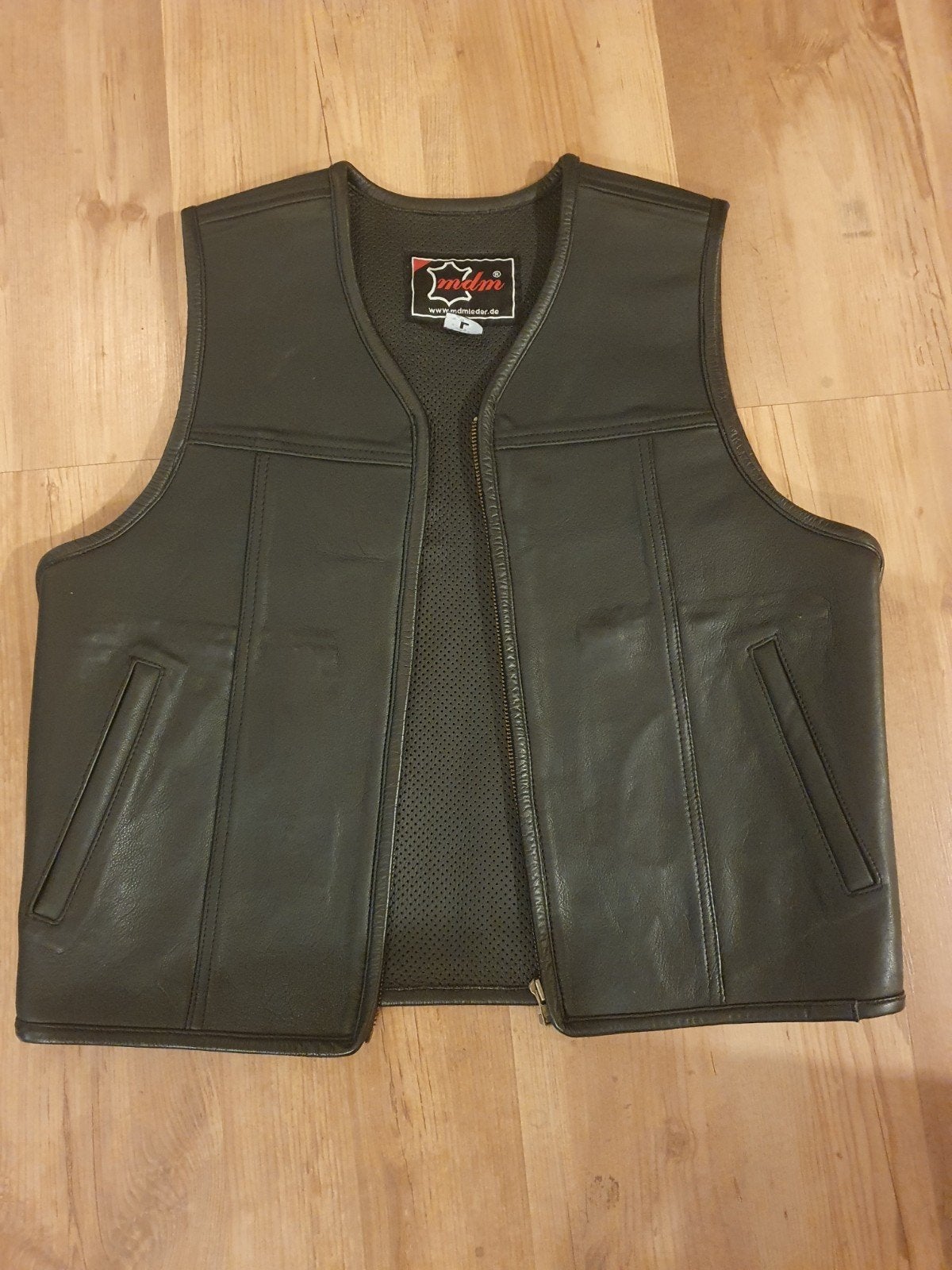 Lederen bikervest, Ophalen of Verzenden, Tweedehands