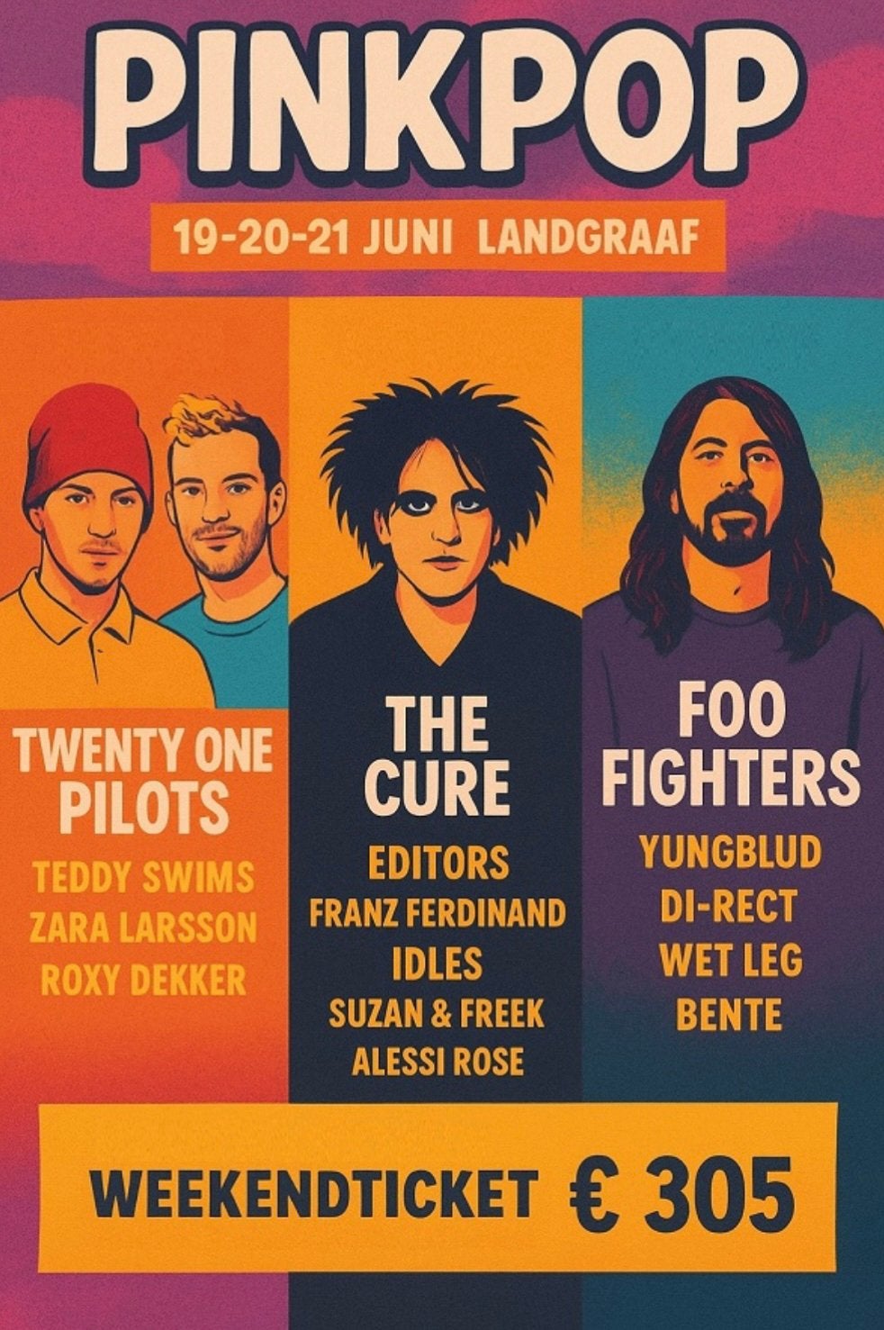 GEZOCHT!!! naar 2 Pinkpop tickets /kaarten, Twee personen, Juni