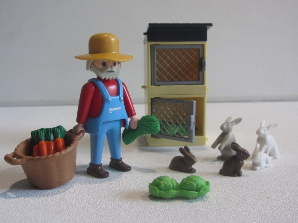 PLAYMOBIL boer met Konijnenhok 4491, Ophalen, Gebruikt, Losse onderdelen