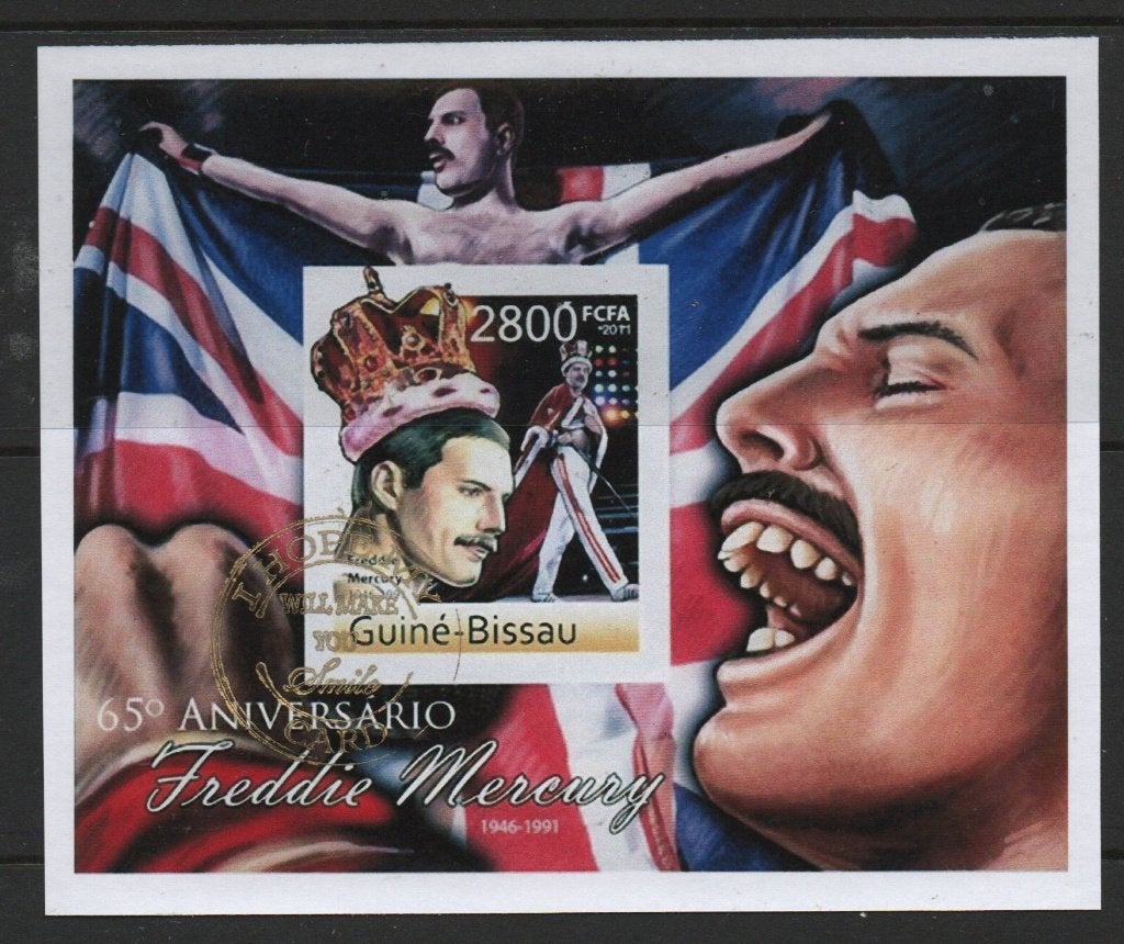 V36) BLOCK Afrikaanse clubeditie FREDDIE MERCURY, Verzenden, Tanzania, Gestempeld