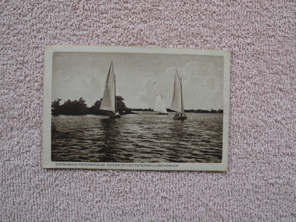 Groningen - Paterswolde, zeilen op het Paterswoldschemeer., Ophalen of Verzenden, Voor 1920, Gelopen, Groningen