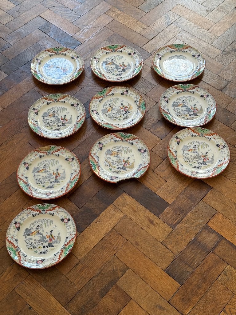 Petrus Regout Maastricht borden – Decor "Timor" (10-delig), Ophalen