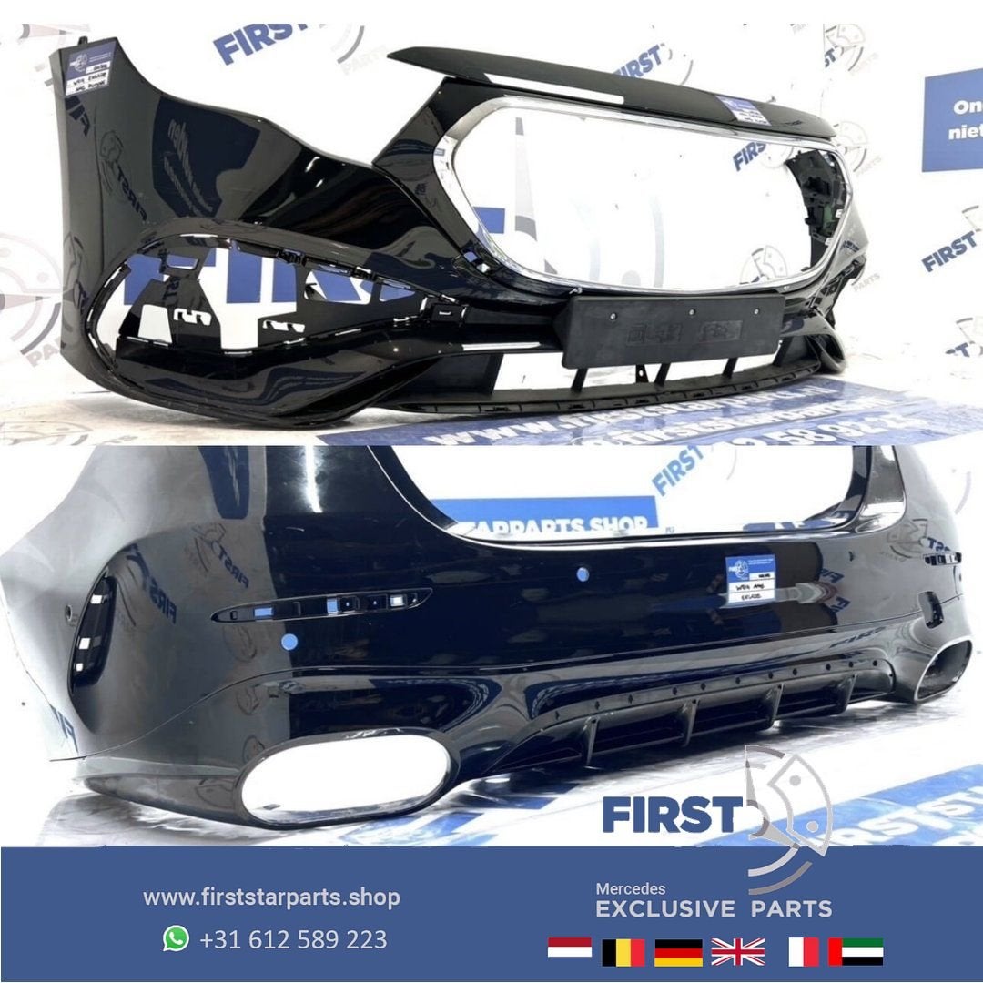 W214 AMG BUMPERS PAKKET ZWART 2024 E KLASSE Voorbumper + Ach, Gebruikt, -, Ophalen of Verzenden, Bumper
