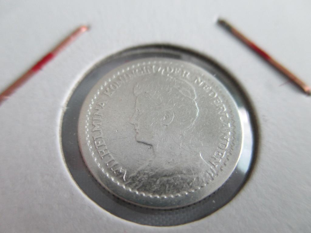 Dubbeltje 1915, Zilver, Ophalen of Verzenden, 10 cent, Koningin Wilhelmina