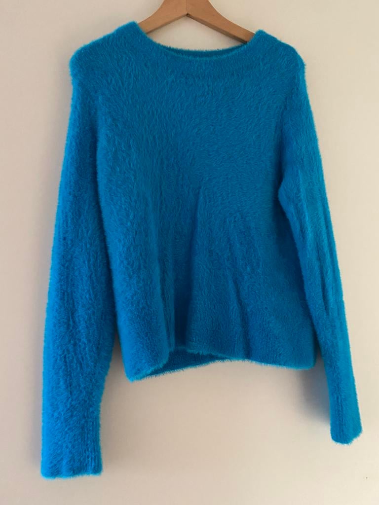 Fluffy trui, Kleding | Dames, Ophalen of Verzenden, Zo goed als nieuw, Maat 38/40 (M), Blauw