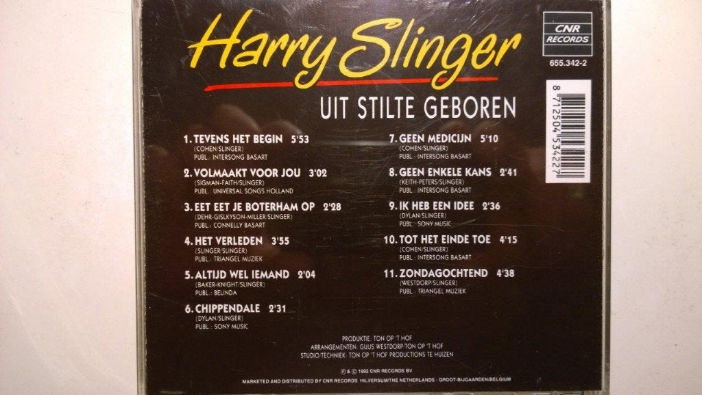 Harry Slinger - Uit Stilte Geboren, Cd's en Dvd's, Ophalen of Verzenden, Zo goed als nieuw, Levenslied of Smartlap, Album