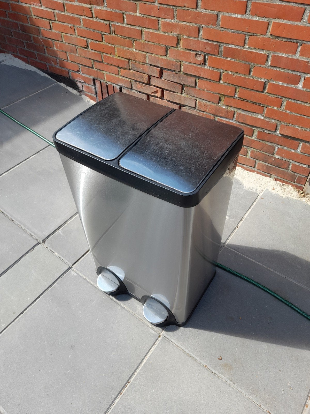Dubbele RVS pedaalemmer, Ophalen, Gebruikt