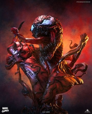 Queen Studios Carnage Life size bust marvel spiderman venom, Verzamelen, Ophalen, Zo goed als nieuw, Fantasy