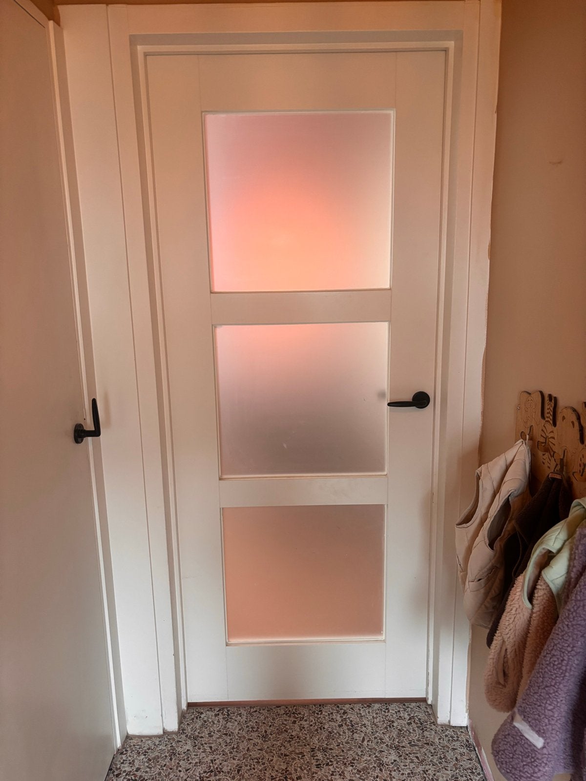 Binnendeur met mat glas - 83x200,5cm, Ophalen, Gebruikt, 80 tot 100 cm, Binnendeur