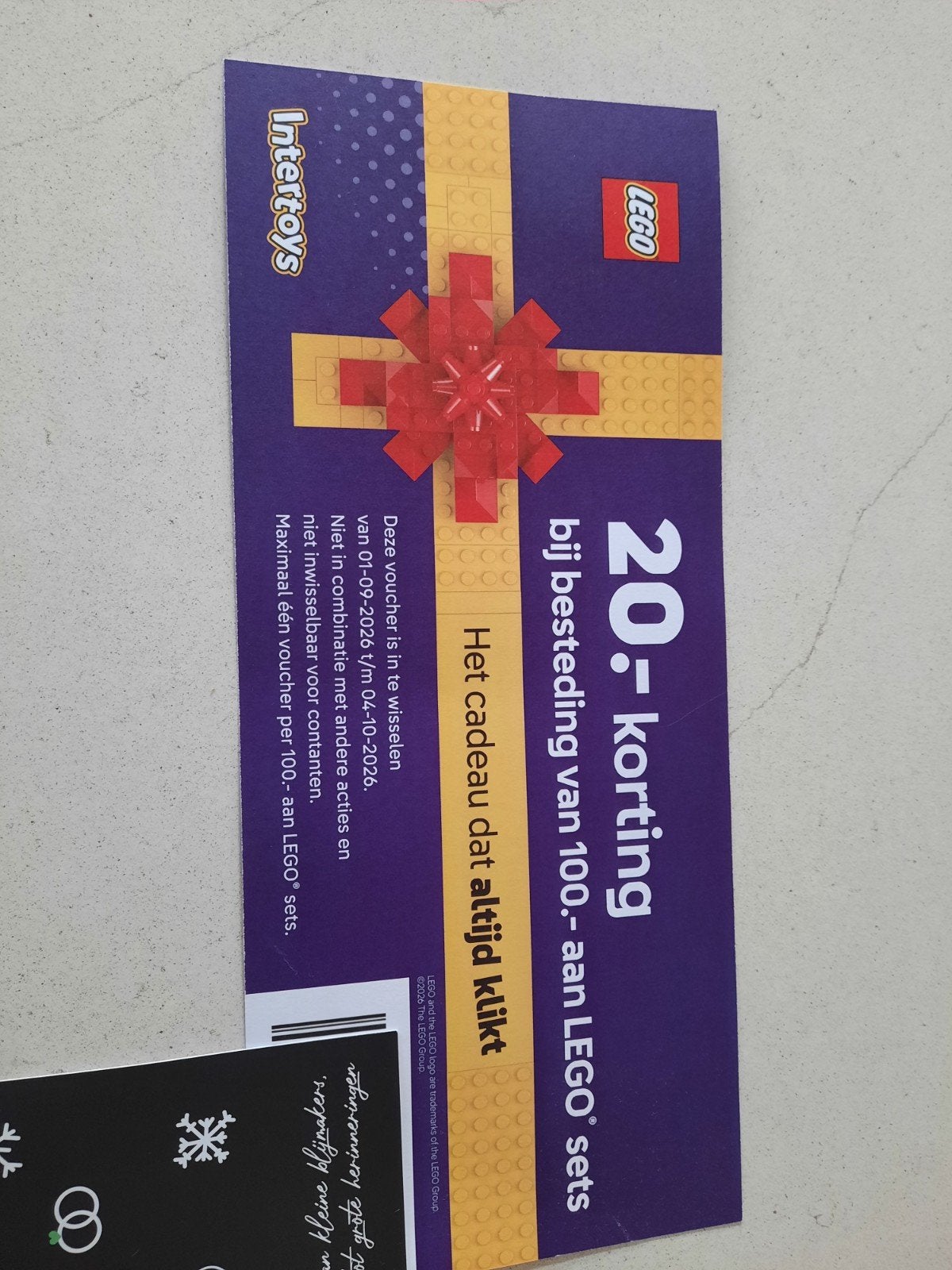 kortingsbon Lego, Tickets en Kaartjes, Kortingsbon, Warenhuis- of Winkelbon