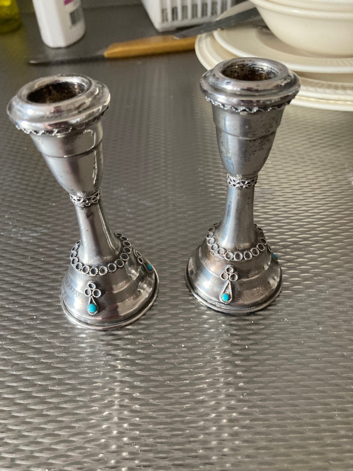 2Shabbat kandelaartjes, Ophalen of Verzenden, Zilver