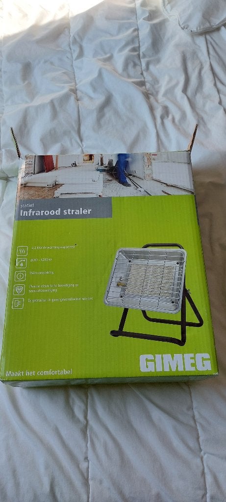 Te koop Gimeg Infrarood Straler op statief, Tuin en Terras, Terrasverwarmers, Ophalen of Verzenden, Zo goed als nieuw, Gas, Vloer