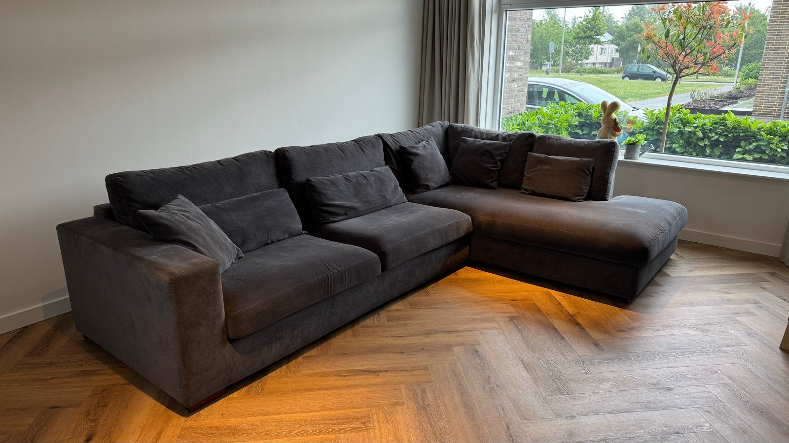 IN-HOUSE Comiso Hoekbank Rechts Antraciet-Grijs, Huis en Inrichting, Banken | Bankstellen, Ophalen, 100 tot 125 cm, Hoekbank, 300 cm of meer