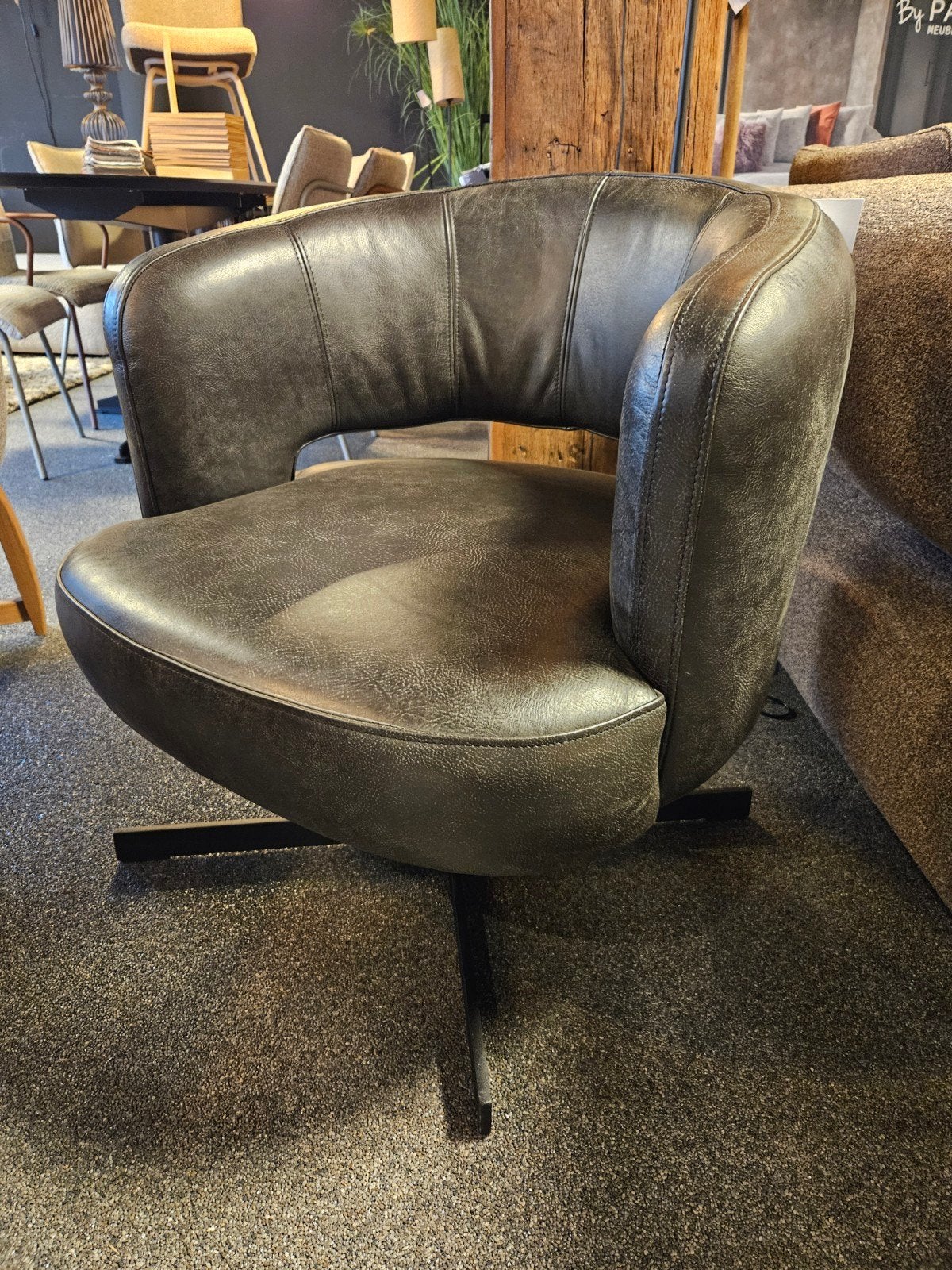 draaifauteuil LENNOX het-anker africa leder, Nieuw, Ophalen of Verzenden, 50 tot 75 cm, Leer