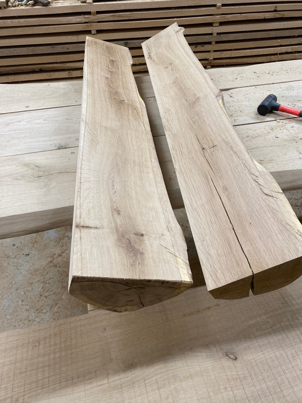 Boomstam wandplank eiken, boekenplank, Ophalen of Verzenden, Nieuw