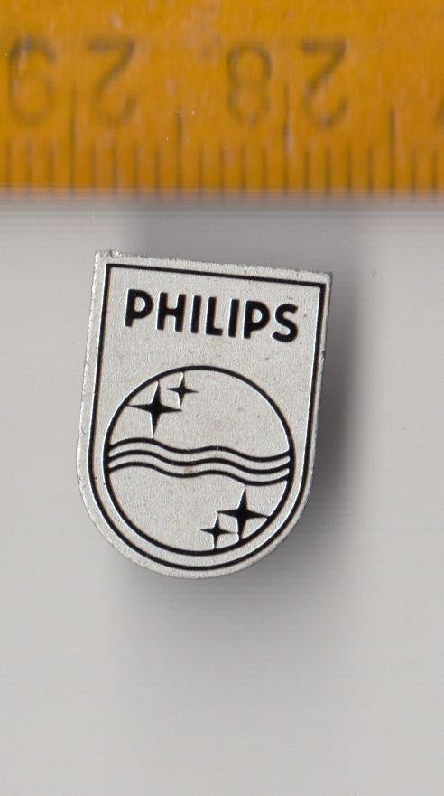 Philips blik Radio Logo embleem wit, Antiek en Kunst, Antiek | Tv's en Audio, Ophalen of Verzenden
