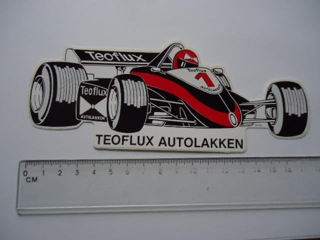 sticker oud Teoflux race auto car formule autosport, Verzenden, Zo goed als nieuw, Bedrijf of Vereniging