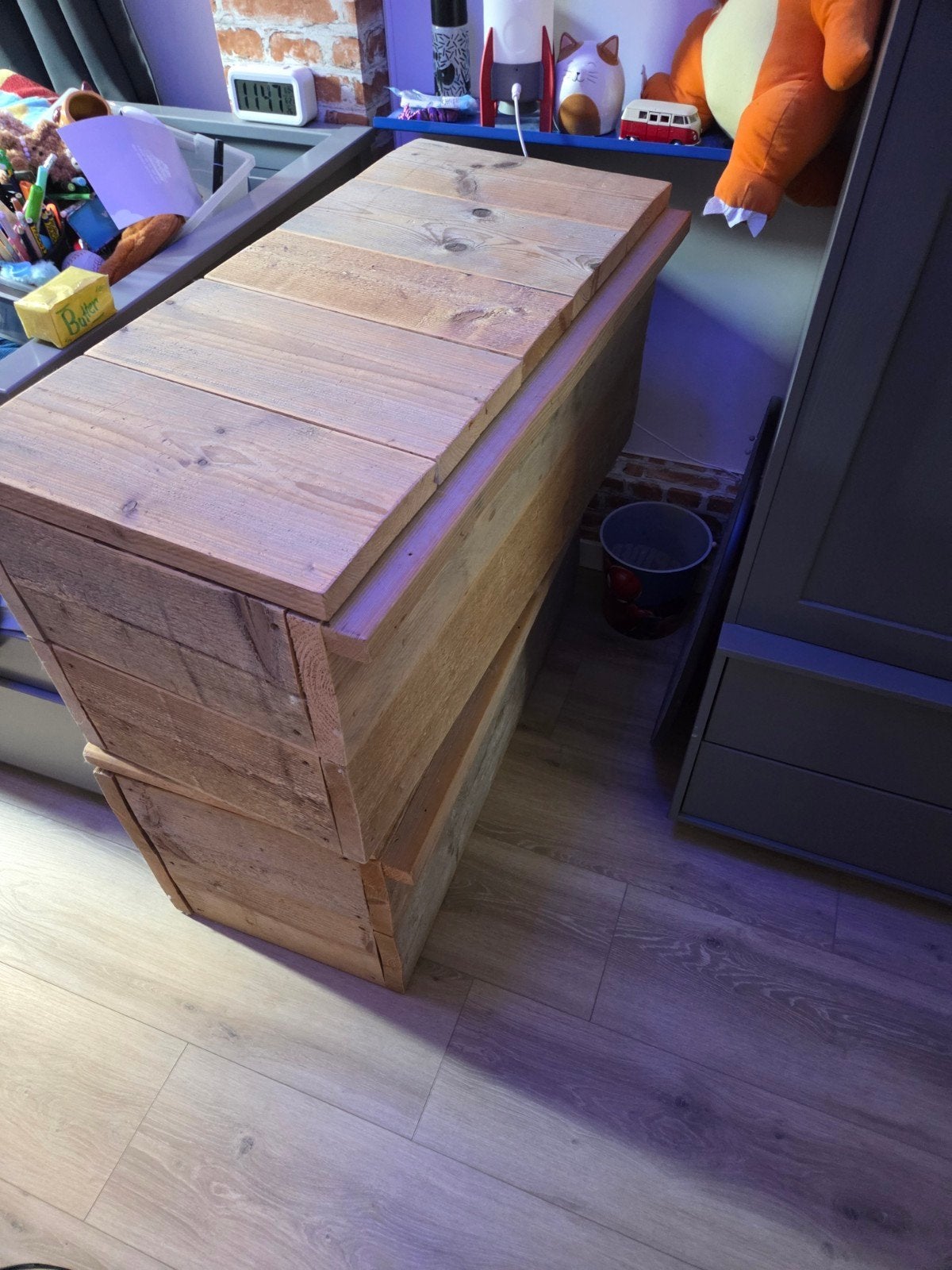 Steigerhouten opbergkist / bankje 1 stuk steiger hout kist, Gebruikt, 100 tot 150 cm, 50 tot 75 cm, Ophalen of Verzenden