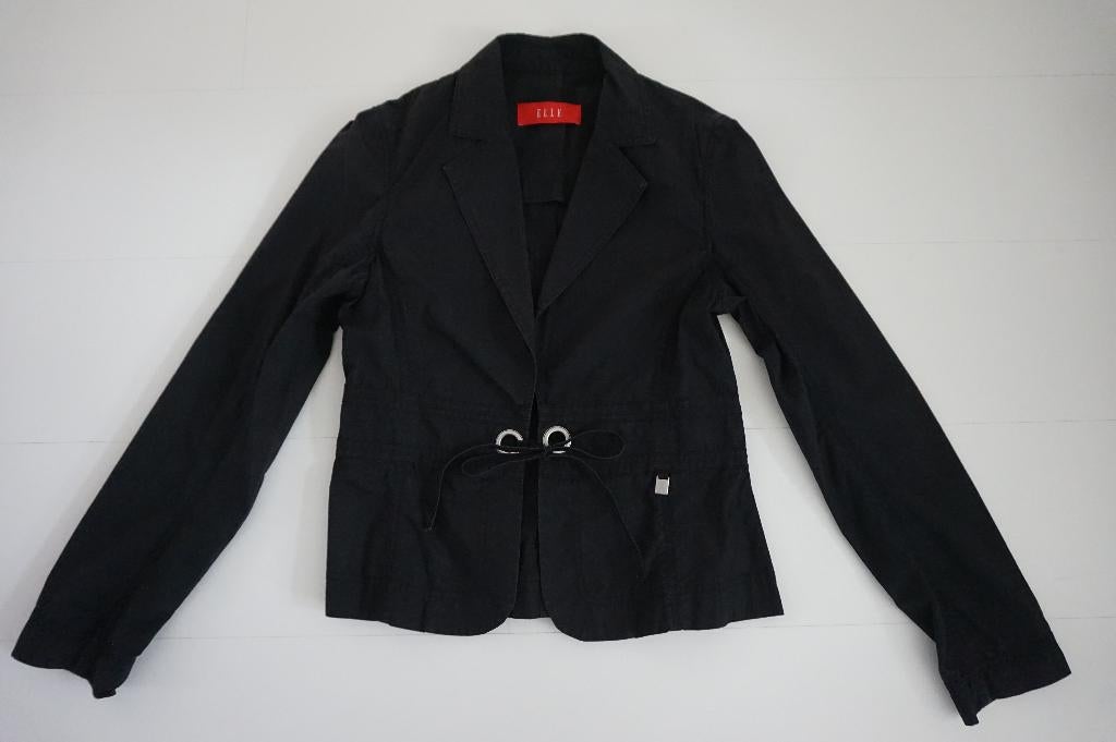 ELLE Blauw jasje colbert blazer katoen - maat 38 - 40, Kleding | Dames, Maat 38/40 (M), Blauw, Ophalen of Verzenden, Zo goed als nieuw