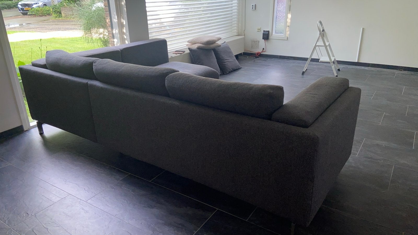IKEA Nockeby hoekbank - Donkergrijs,, Ophalen, Gebruikt, Stof