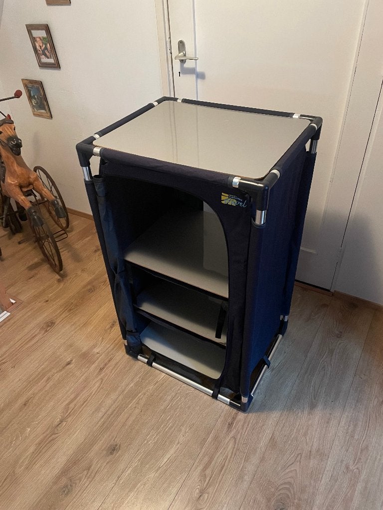 kampeerkast donkerblauw, Ophalen, Zo goed als nieuw