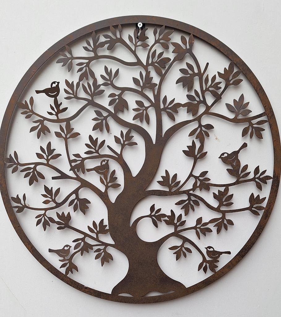 Nieuw metalen wanddecoratie levensboom, Metaal, Verzenden, Nieuw, 52 cm