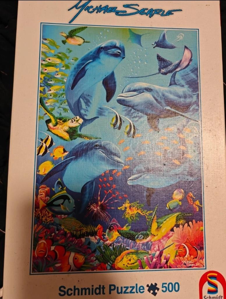 Puzzel dolfijnen, Ophalen of Verzenden, 500 t/m 1500 stukjes, Zo goed als nieuw, Legpuzzel
