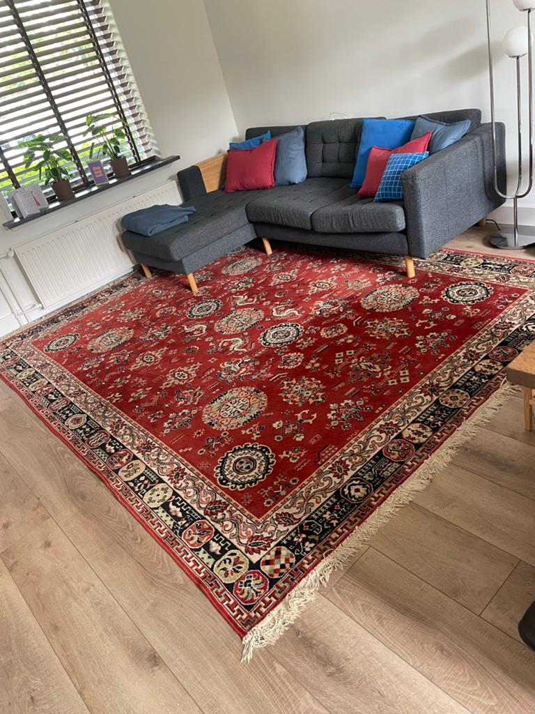 Prachtig rood vloerkleed met oosters patroon - 330x250cm, Huis en Inrichting, Ophalen, Gebruikt, 200 cm of meer, Rechthoekig