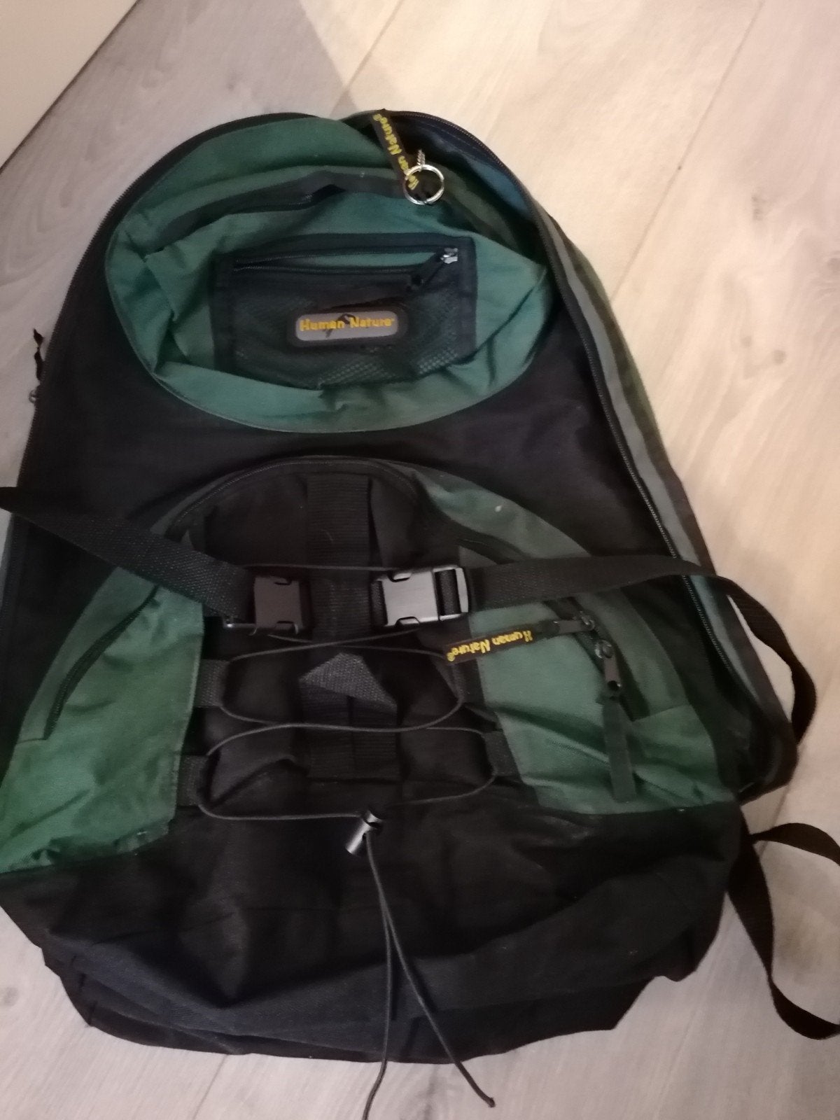 Human Nature rugzak groen/zwart, Gebruikt, 25 tot 40 cm, Ophalen of Verzenden, Overige merken