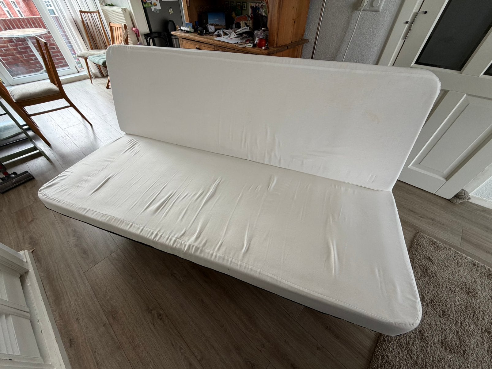 Slaapbank ikea Nyhamn, Ophalen, Gebruikt, Tweepersoons, 140 cm