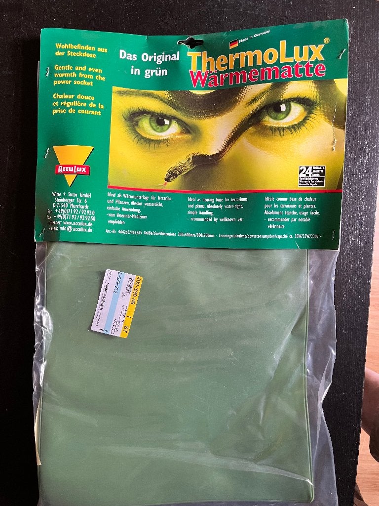 Warmtemat Thermolux, nieuw in verpakking 30x50 cm 30-35 Watt, Ophalen of Verzenden, Nieuw, Terrarium of Paludarium