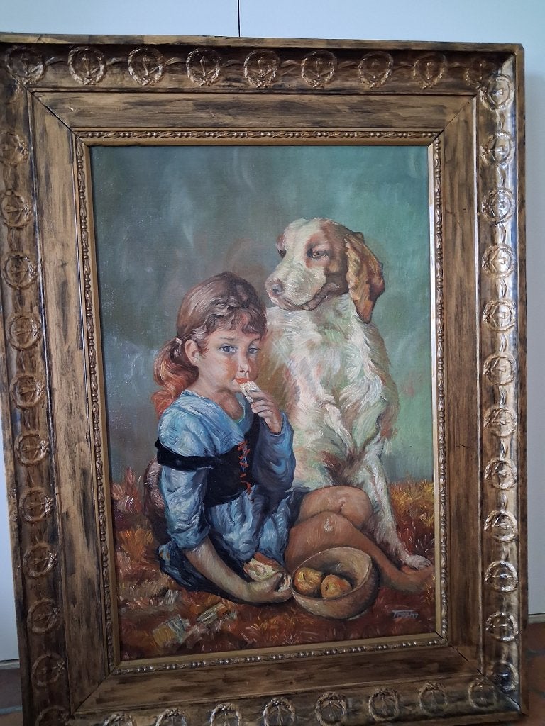 *Prachtig gesigneerd antiek schilderij met zéér mooie kader, Ophalen of Verzenden, Bijzondere lijst, Doek