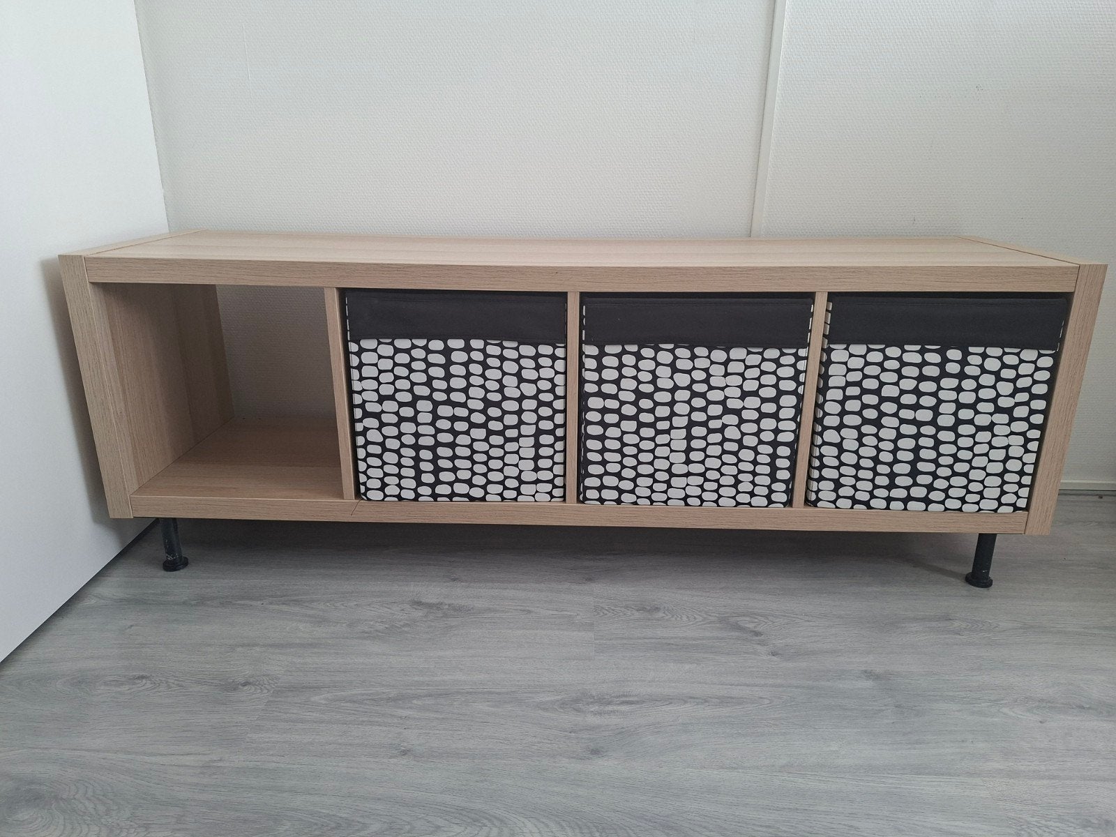 IKEA Kallax kast met 4 vakken en 3 manden, Ophalen, Gebruikt