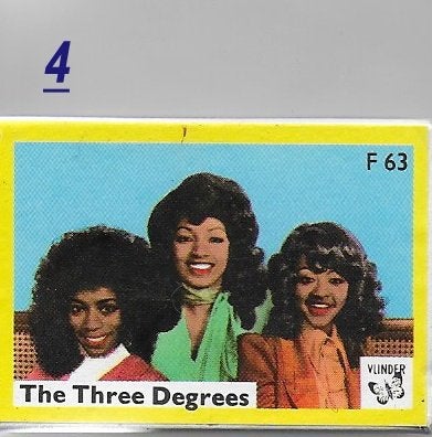 F63 luciferdoosje nummer 4  filmsterren the three degrees, Ophalen of Verzenden, Nieuw, Sigarenbandjes