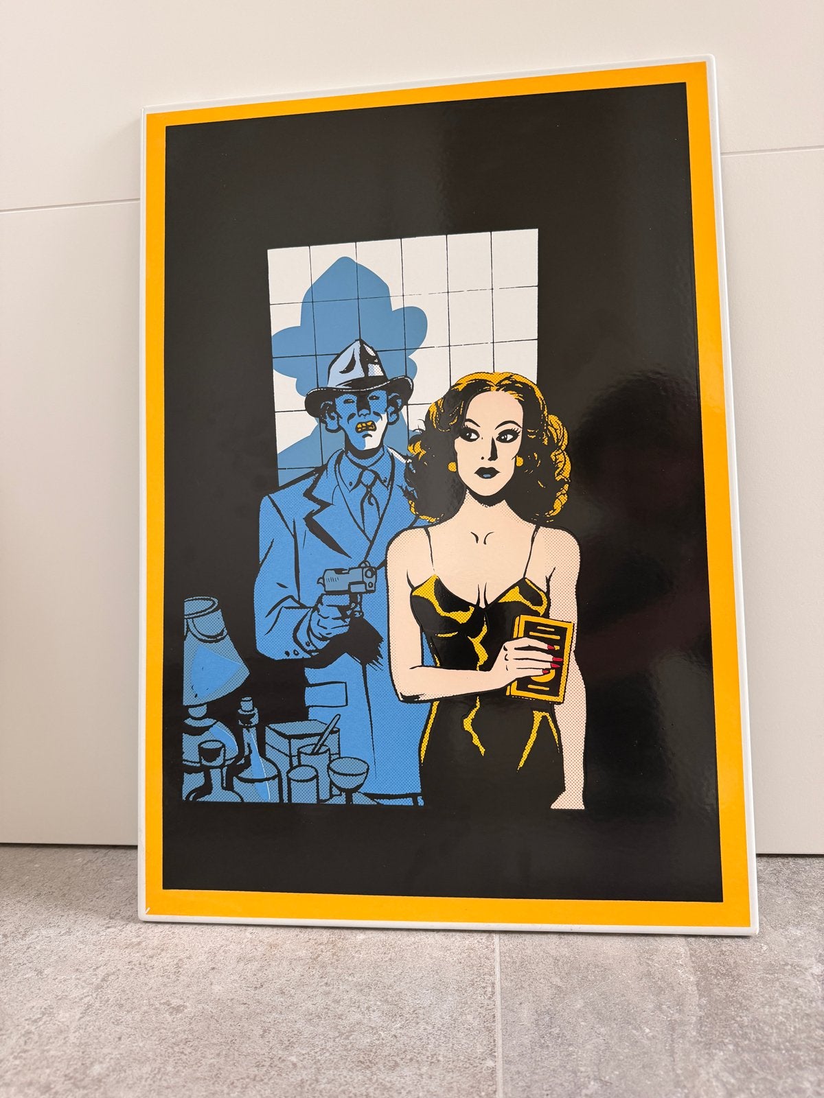 Emaille schilderij Cossu “La Reine De La Nuit” 42x60cm, Ophalen, Huis en Inrichting
