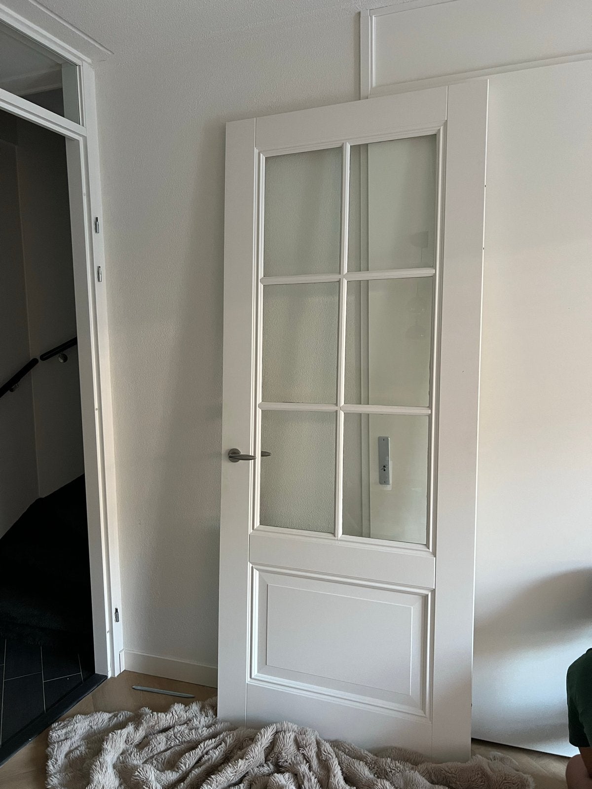 Nette linksdraaiende opzetdeur voor binnengebruik, Doe-het-zelf en Verbouw, Deuren en Horren, Gebruikt, 80 tot 100 cm, 215 cm of meer