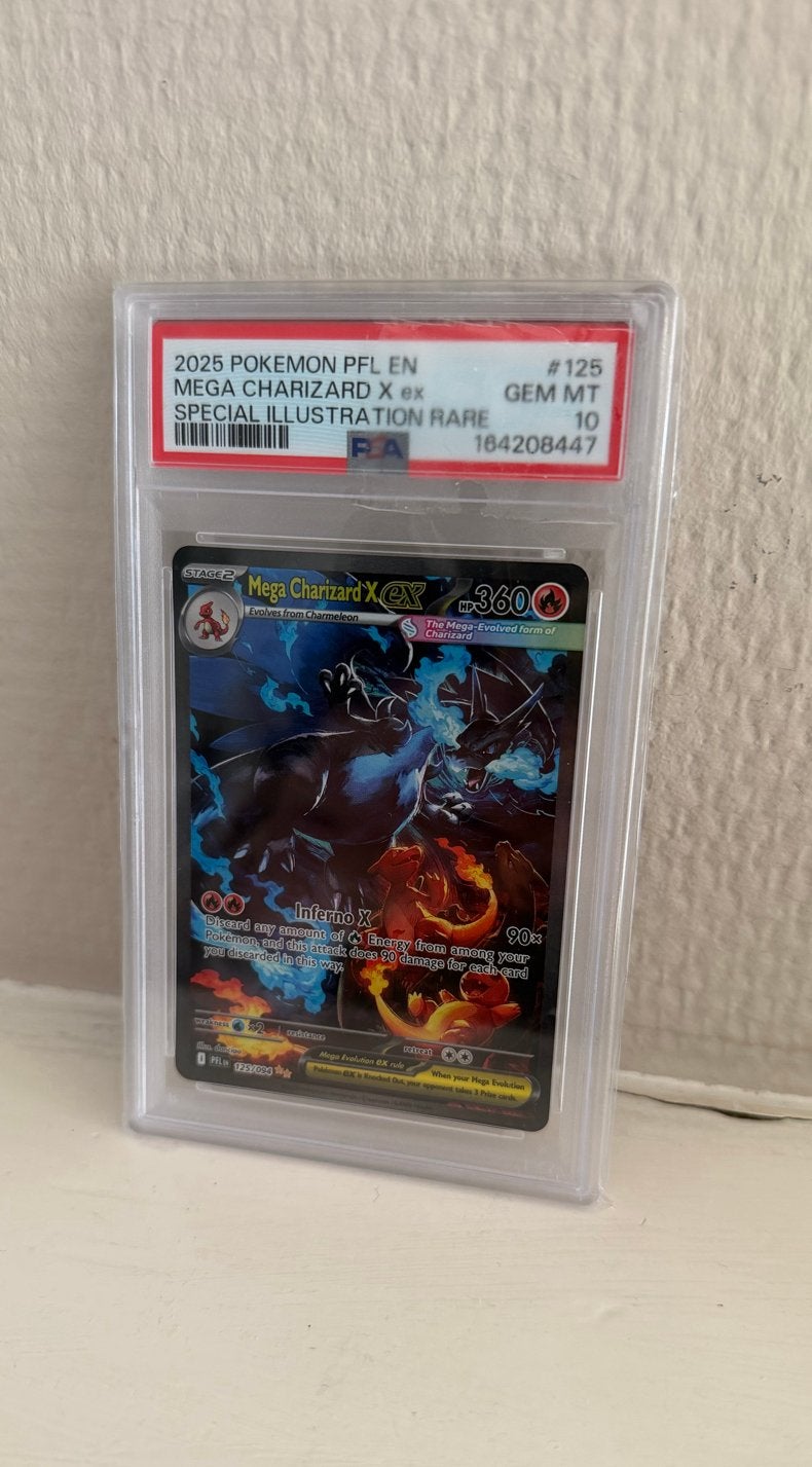 PSA 10 Mega Charizard X EX 2025 Pokemon PFL EN #125, Ophalen of Verzenden, Nieuw, Losse kaart, Foil