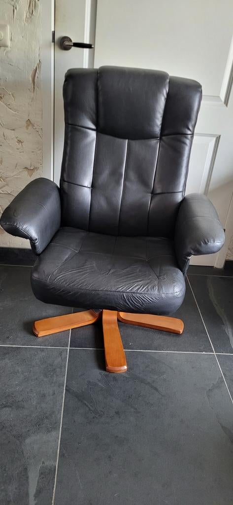 Fauteuil, Huis en Inrichting, Fauteuils, Ophalen, Gebruikt, 50 tot 75 cm, Leer