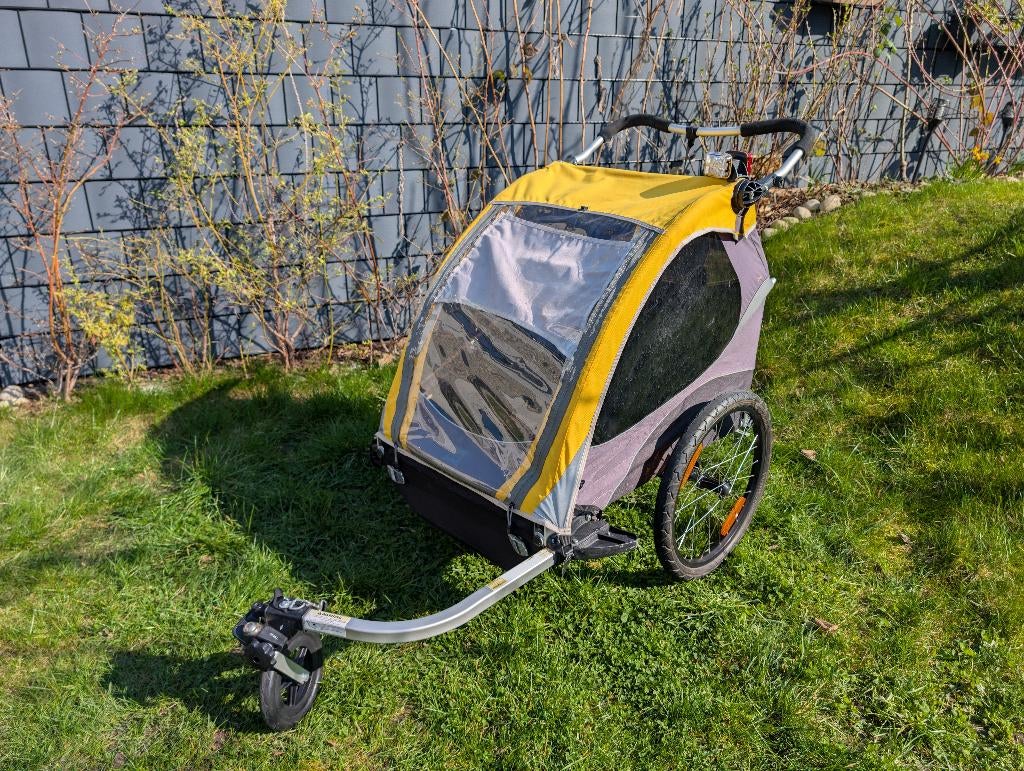 Burley D’Lite fietskar voor 2 kinderen – incl babyzitje, Ophalen, Opvouwbaar, Burley, Zo goed als nieuw