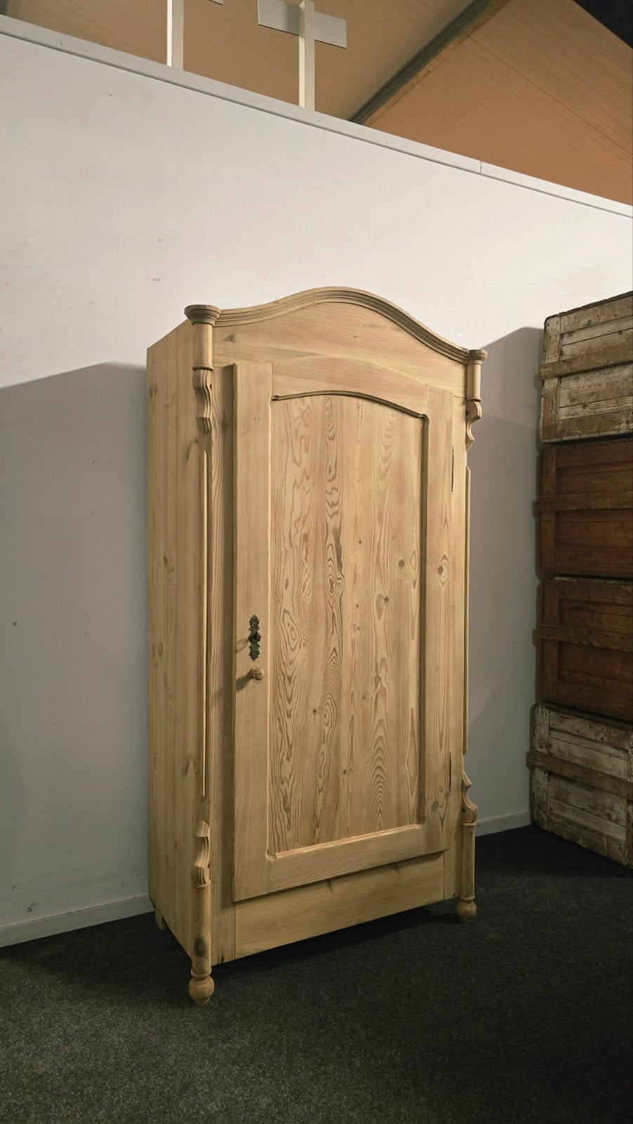 Antieke Grenen Houten 1 deurskast uit voorraad leverbaar!, Antiek en Kunst, Ophalen of Verzenden