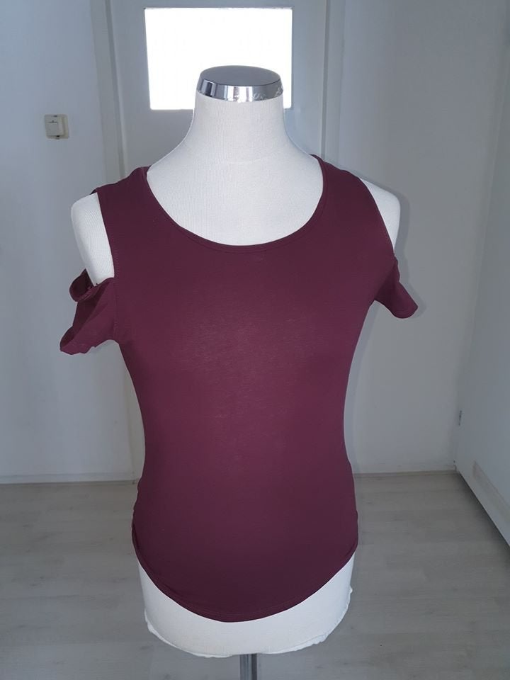 Bordeauxrode off-shoulder top van New Yorker maat L, New Yorker, Ophalen of Verzenden, Korte mouw, Maat 36 (S)